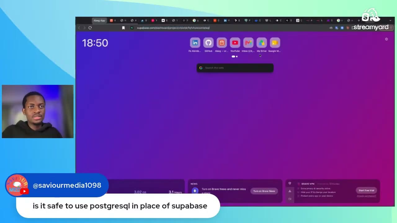 The live stream near the end, showing a viewer question during the open Q and A